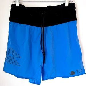 T8 SHERPA SHORTS Running Lightweight Blue Mens Size Large 4-way Stretch